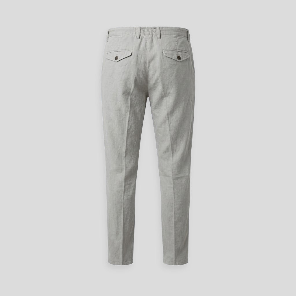 DRAWSTRING TROUSERS - GREY-BEIGE