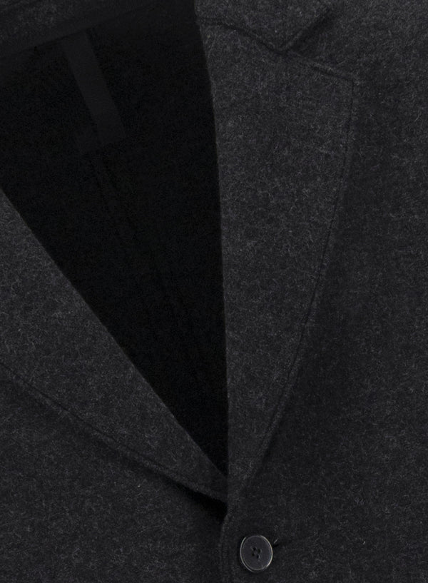 HARRIS WHARF SINGLE BREASTED WOOL COAT - ANTHRACITE GREY