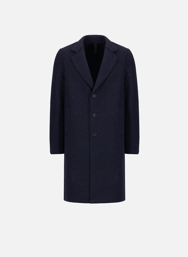 HARRIS WHARF OVERCOAT BOILED WOOL - NAVY