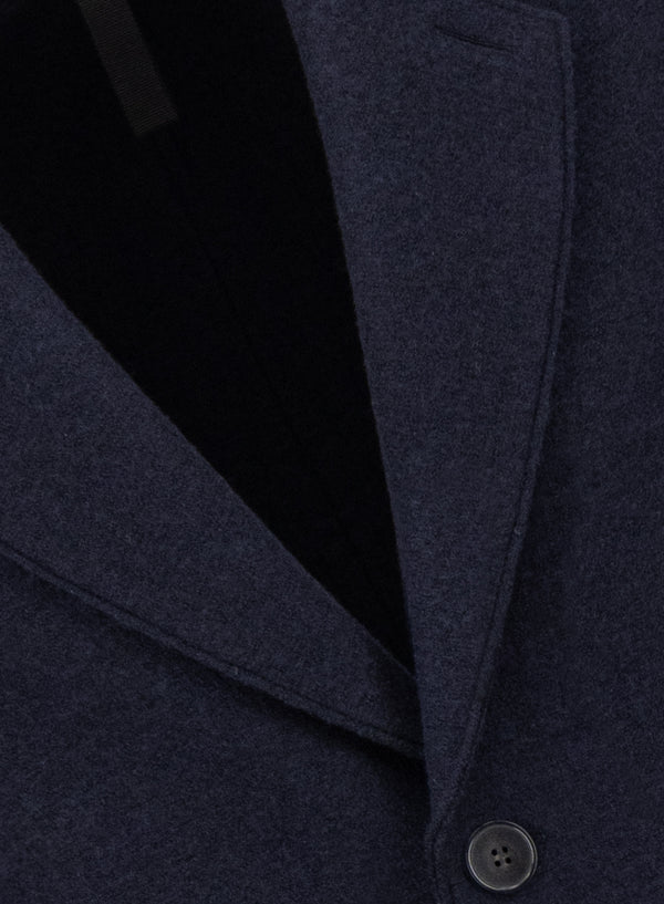 HARRIS WHARF OVERCOAT BOILED WOOL - NAVY