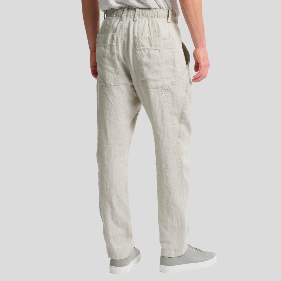 LINEN JOGGER TROUSERS - STONE
