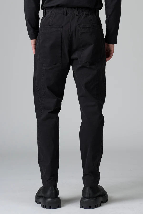BLACK COTTON GABARDINE JOGGERS