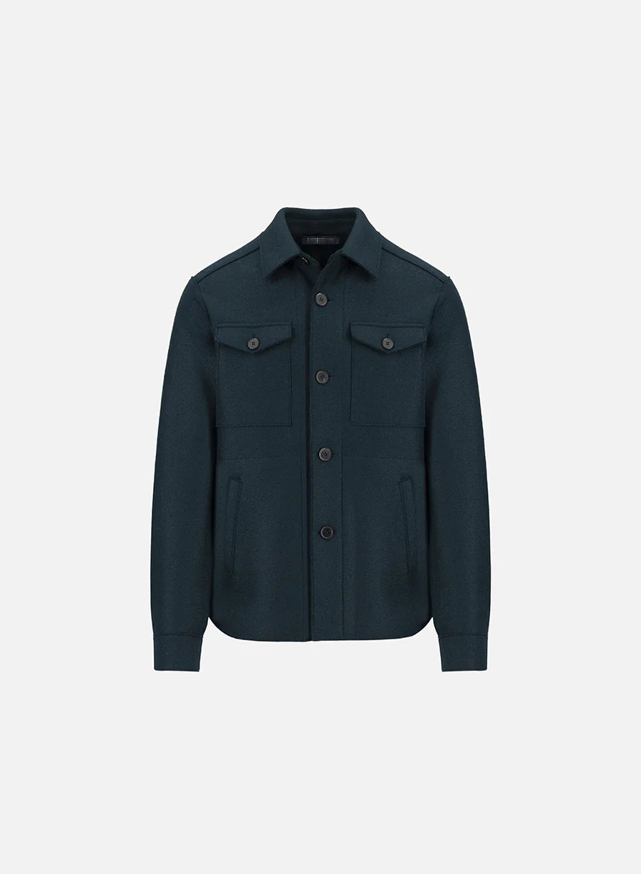 HARRIS WHARF SHIRT JACKET PRESSED WOOL