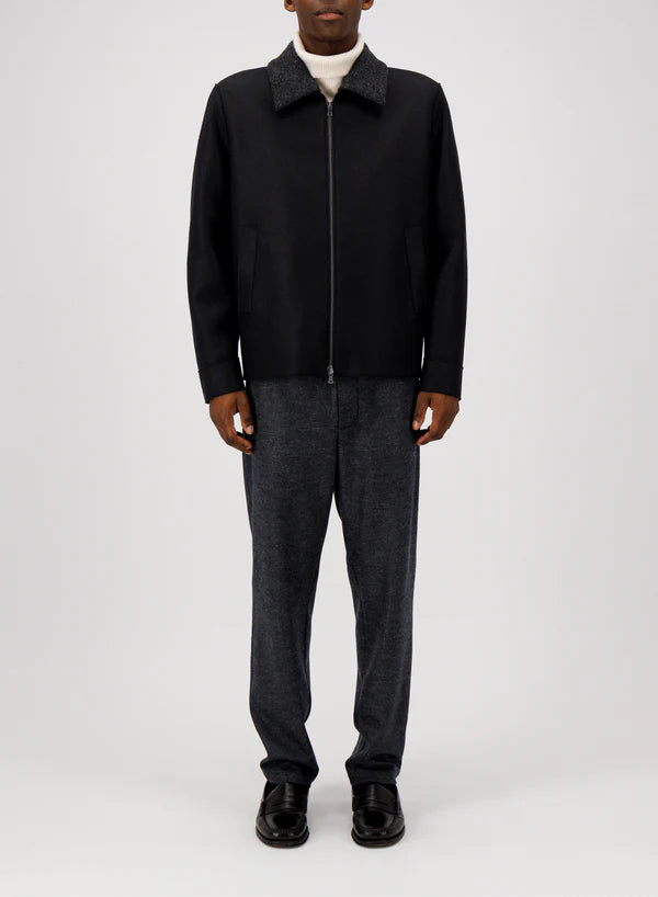 HARRIS WHARF GOLF JACKET PRESSED WOOL AND BOUCLÉ