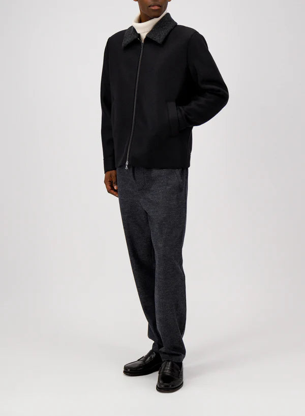 HARRIS WHARF GOLF JACKET PRESSED WOOL AND BOUCLÉ