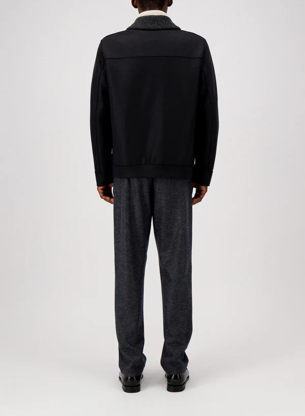 HARRIS WHARF GOLF JACKET PRESSED WOOL AND BOUCLÉ