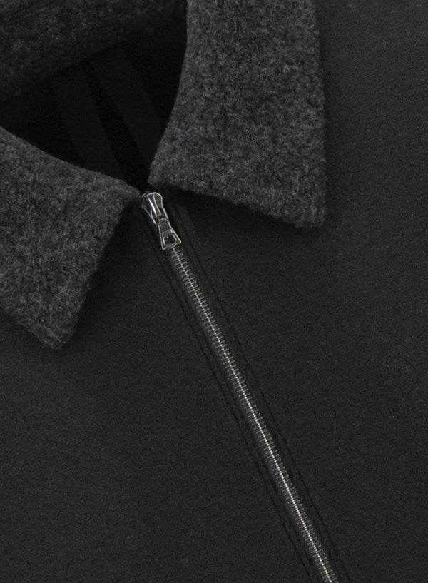 HARRIS WHARF GOLF JACKET PRESSED WOOL AND BOUCLÉ