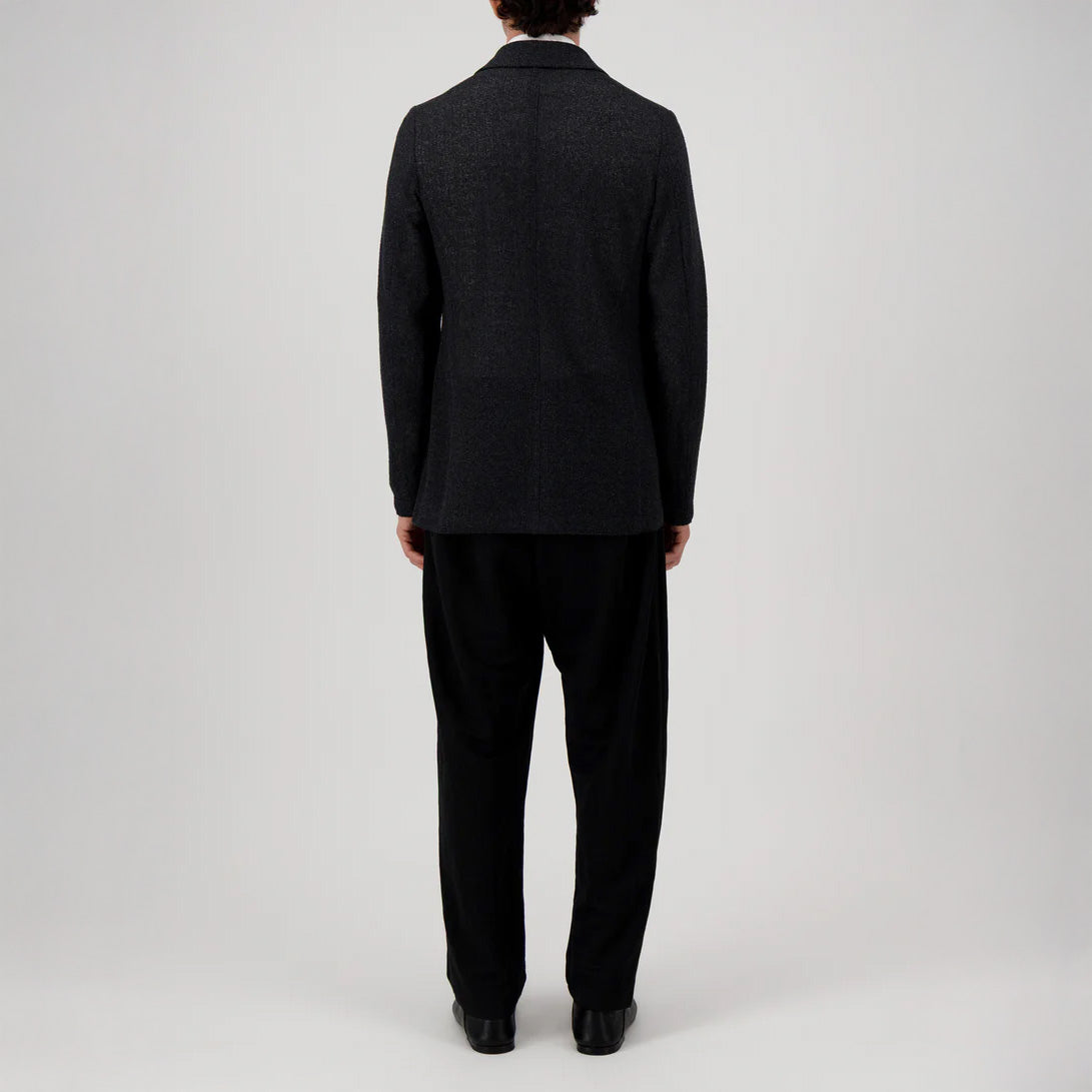 DOUBLE BREASTED BLAZER FRISÉ - CHARCOAL