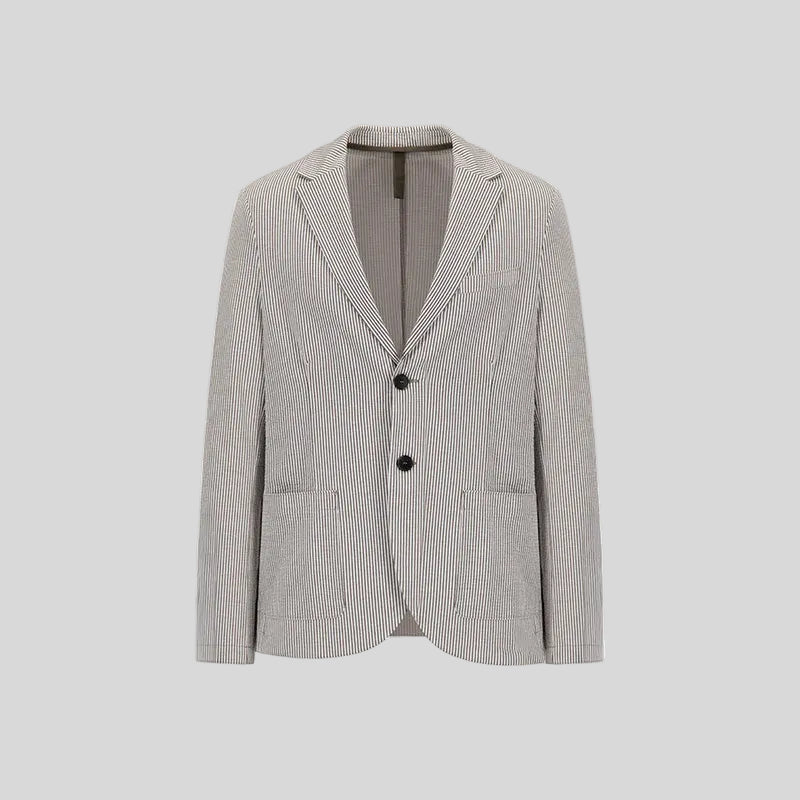 SINGLE BREASTED BLAZER - TOBACCO & WHITE