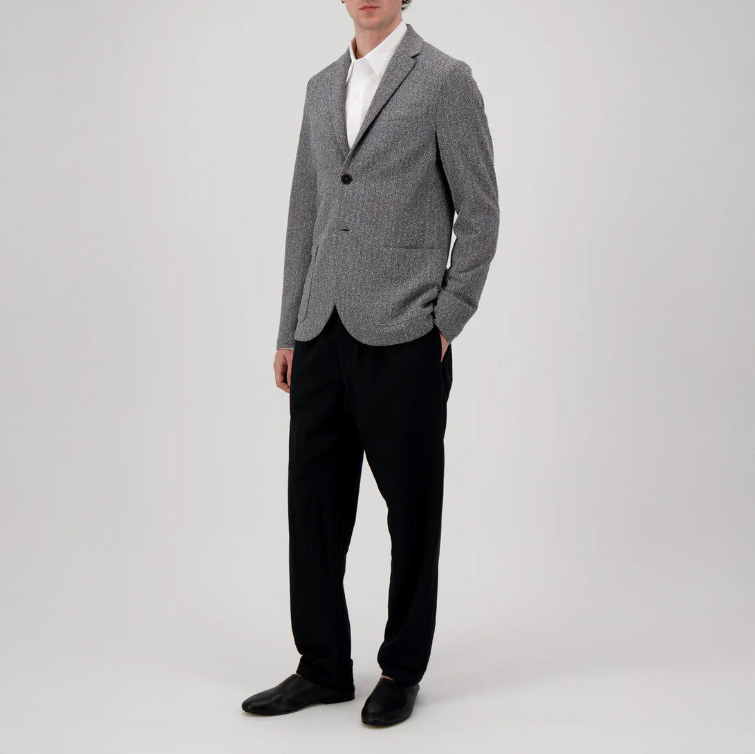 SINGLE BREASTED FRISÉ BLAZER - MIDDLE GREY