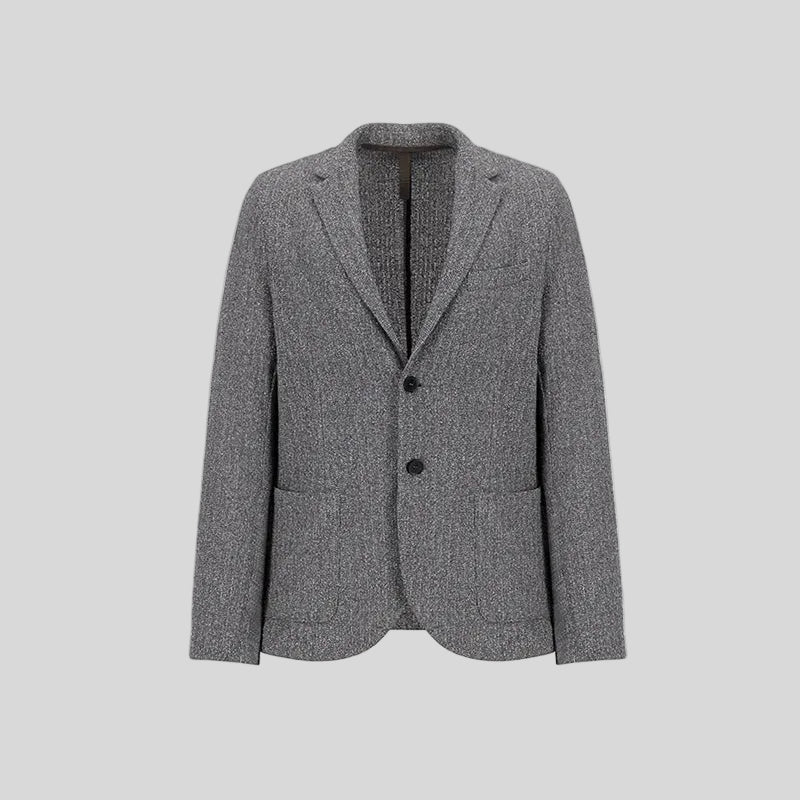 SINGLE BREASTED FRISÉ BLAZER - MIDDLE GREY