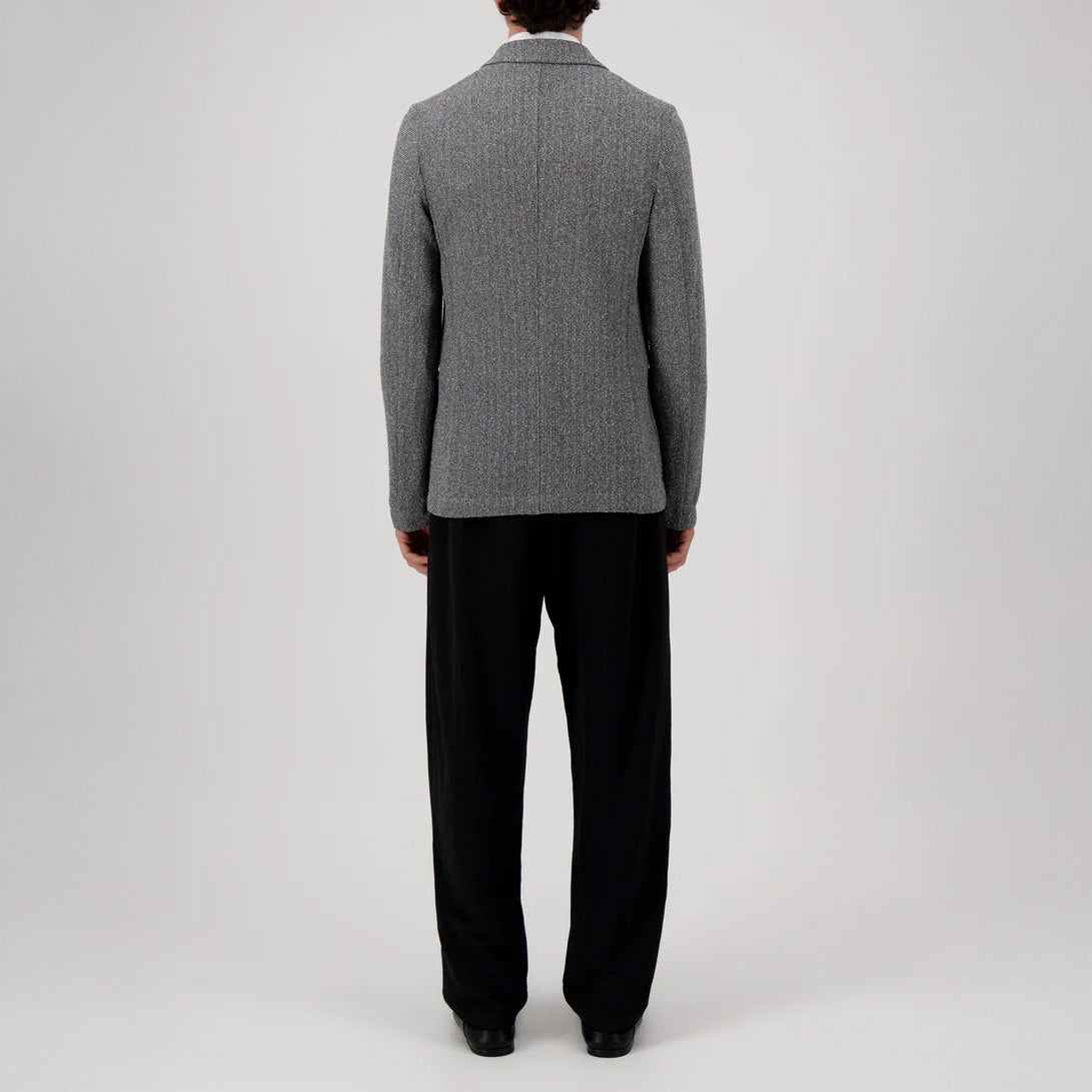 SINGLE BREASTED FRISÉ BLAZER - MIDDLE GREY