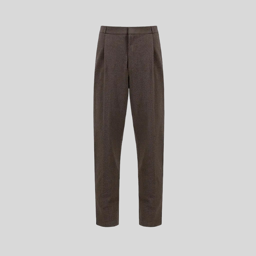 PLEATED TROUSERS - MOLE BROWN