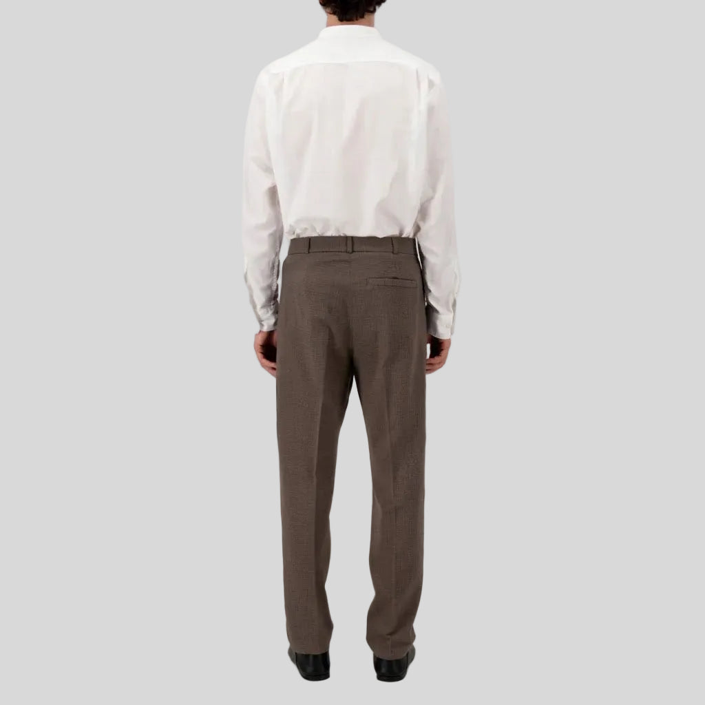 PLEATED TROUSERS - MOLE BROWN