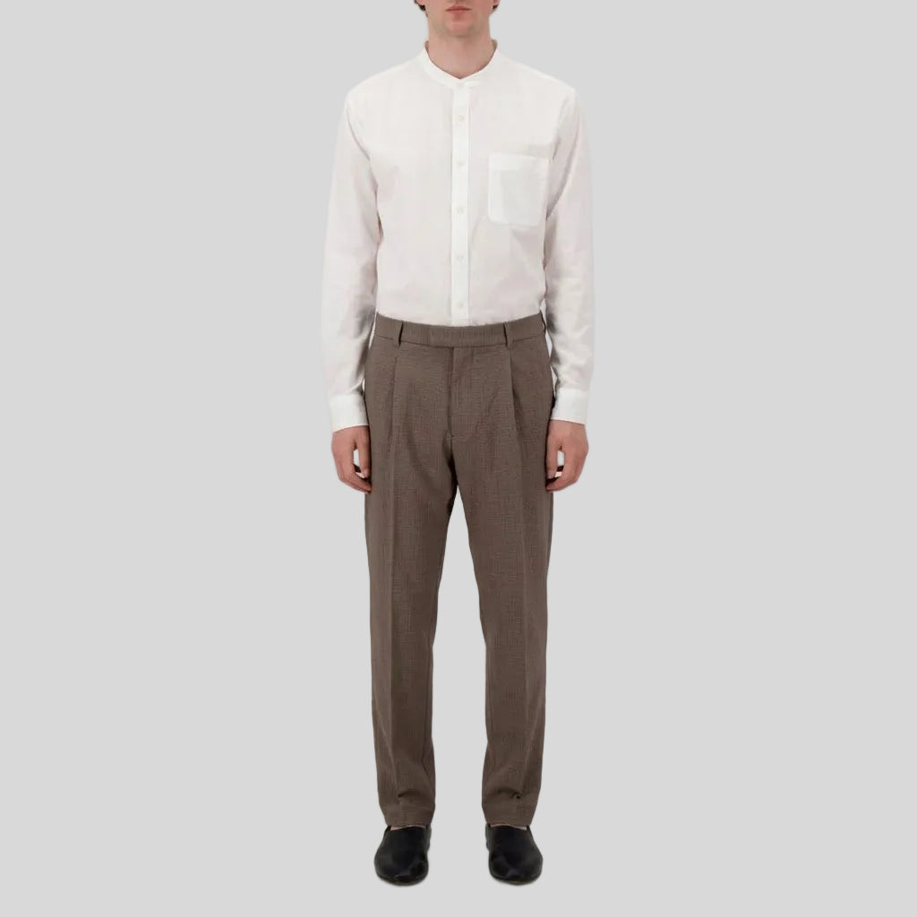 PLEATED TROUSERS - MOLE BROWN