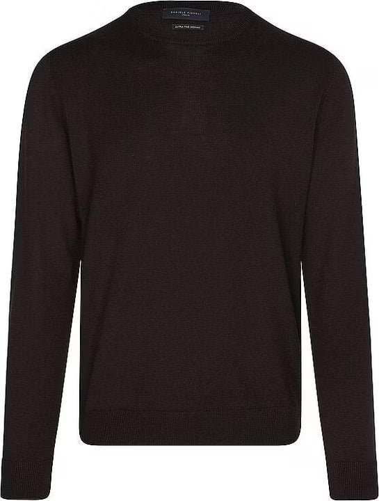 MERINO WOOL CREW NECK KNITTED SWEATER - CACAO