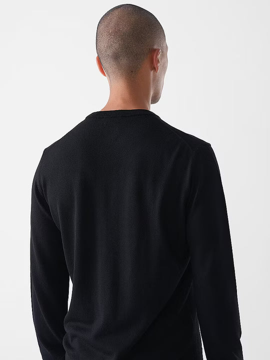 MERINO WOOL CREW NECK - NERO BLACK