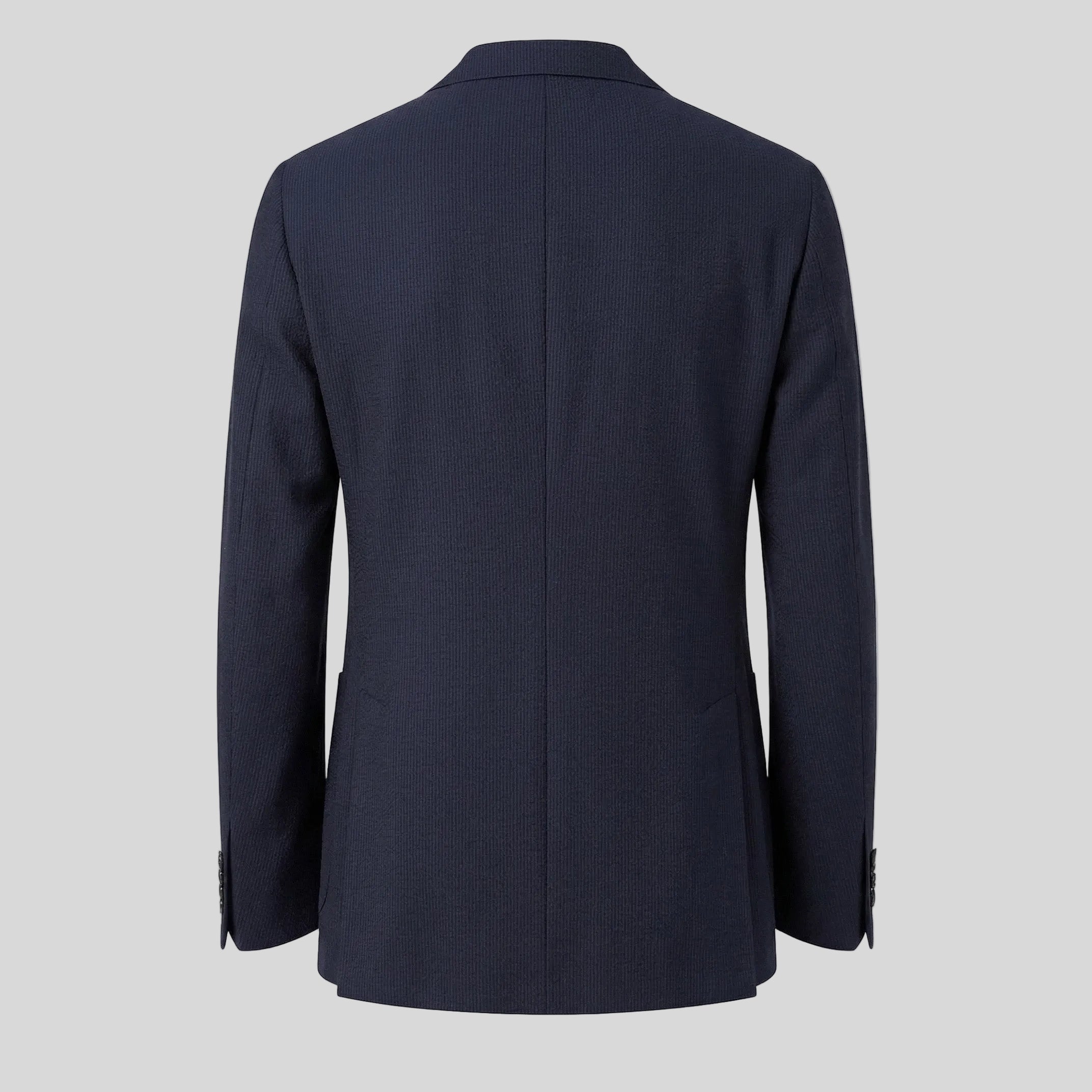 VIRGIN WOOL DOUBLE-BREASTED BLAZER - NAVY