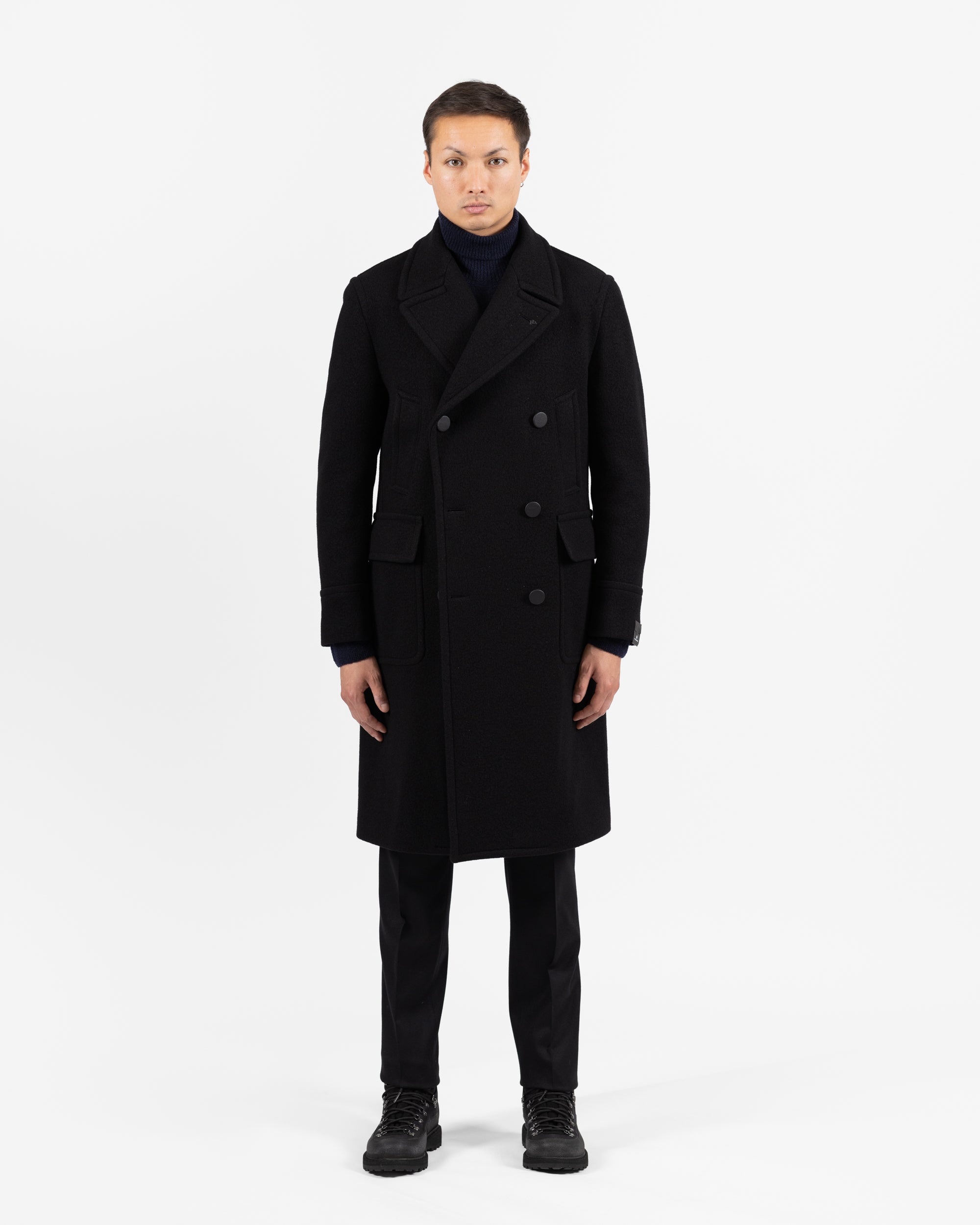 Double-breasted coat Pino Lerario Collection - Black