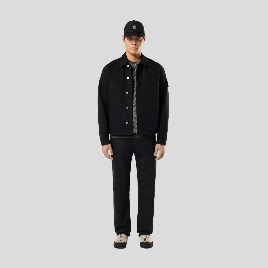 LIGHT BULL DENIM-TC STRAIGHT FIT JEANS - BLACK