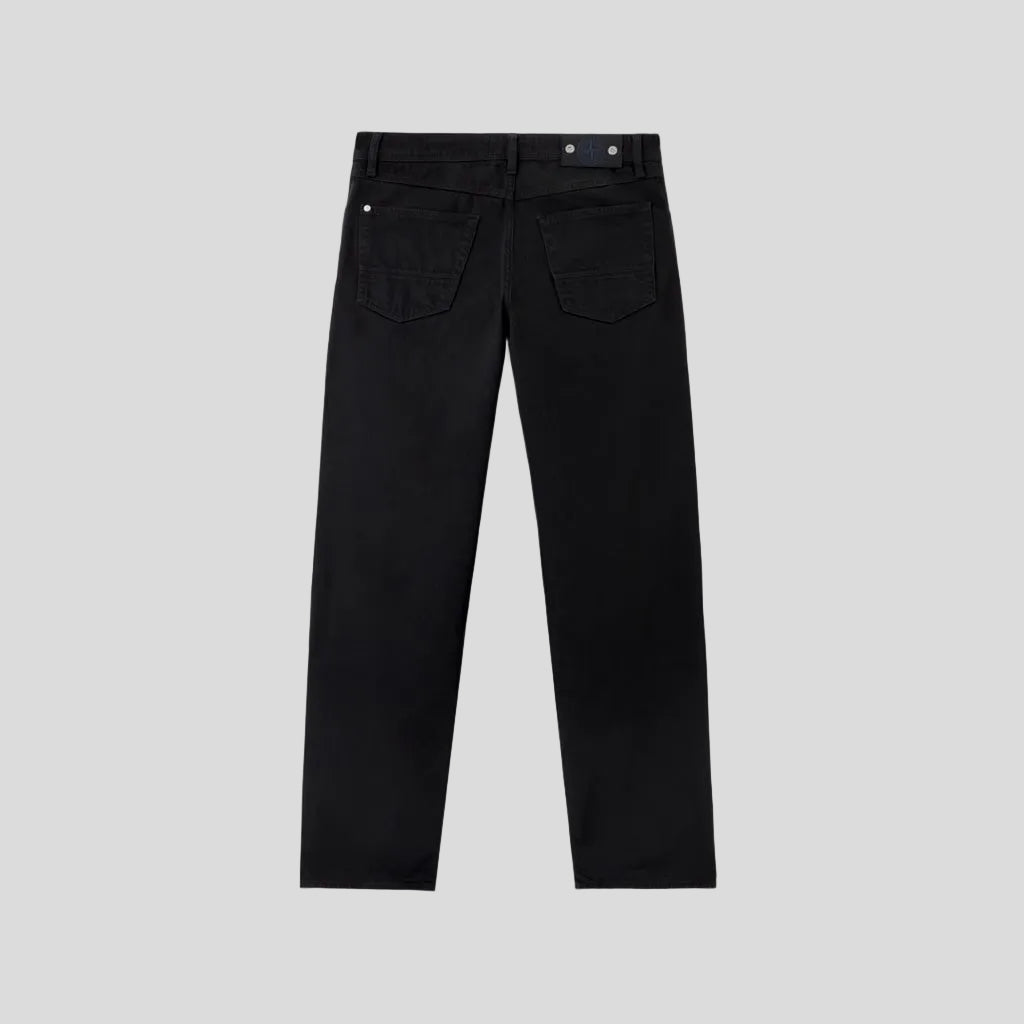 LIGHT BULL DENIM-TC STRAIGHT FIT JEANS - BLACK