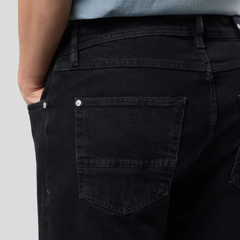 STRETCH BLACK DENIM-RINSED JEANS - BLACK RINSE