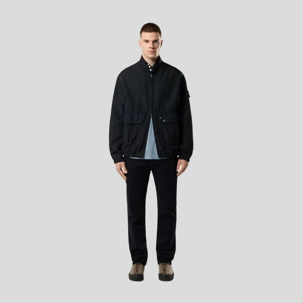 STRETCH BLACK DENIM-RINSED JEANS - BLACK RINSE