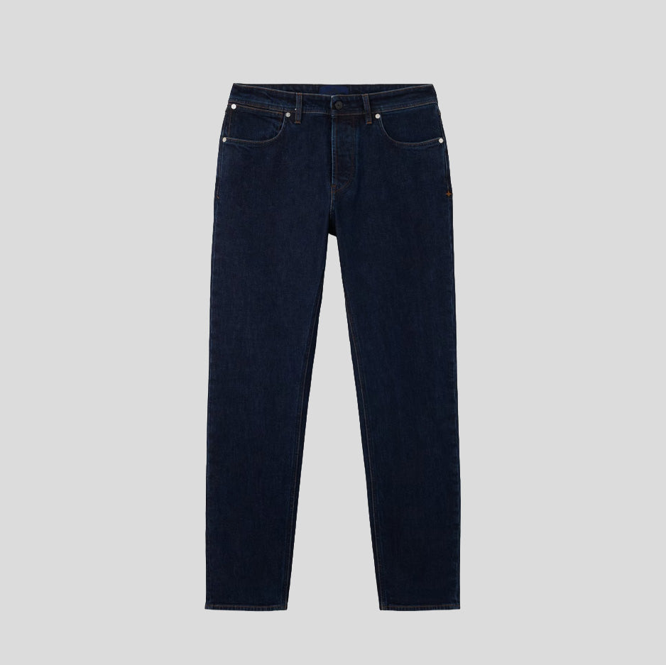 STRETCH INDIGO DENIM-RINSED - BLUE RINSE