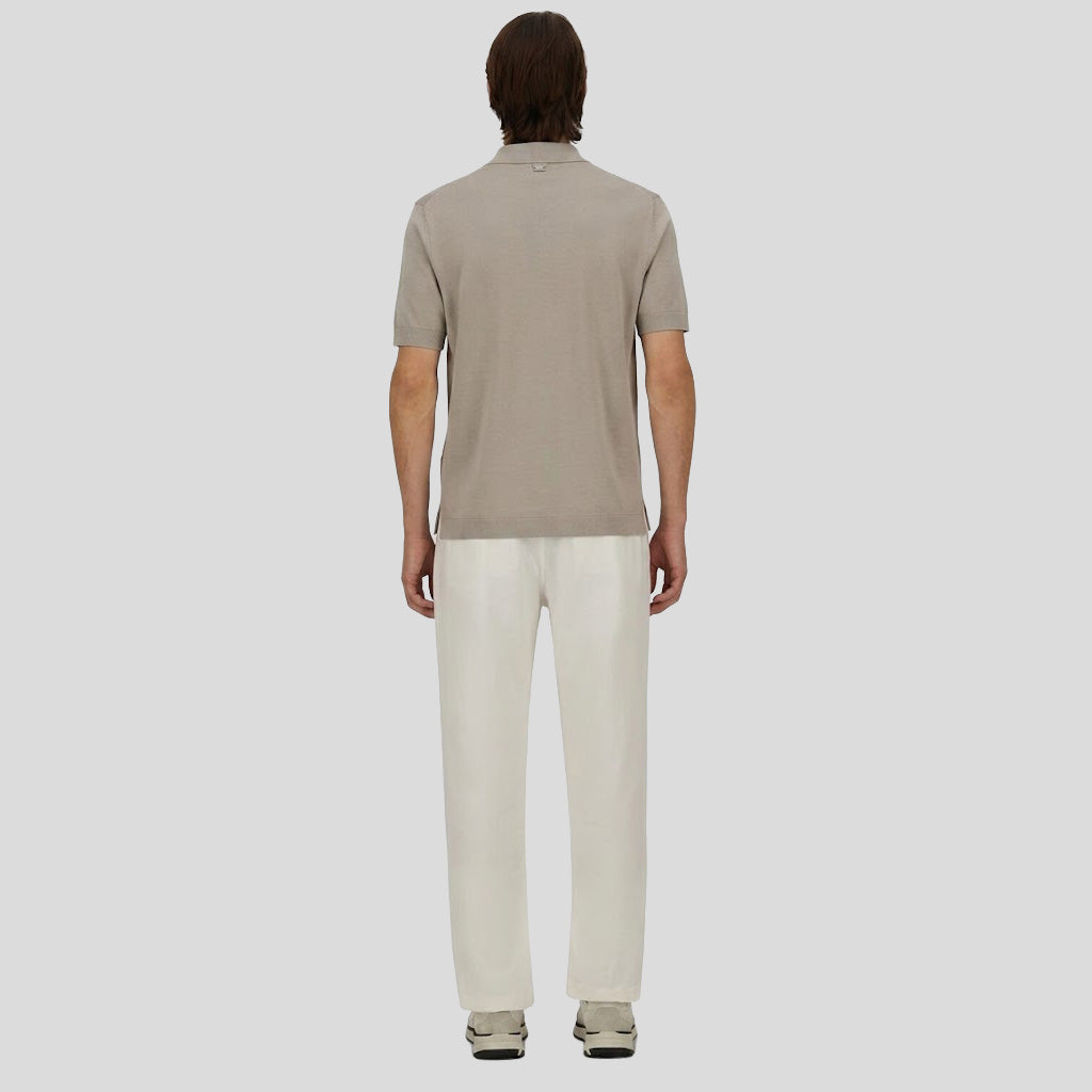 JERSEY KNIT POLO - PEARL GREY
