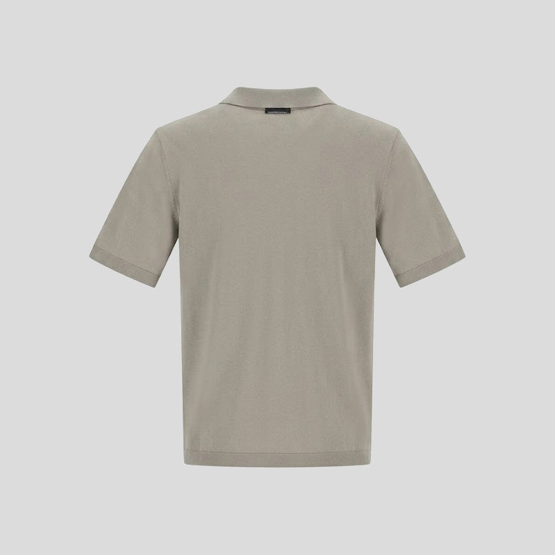 JERSEY KNIT POLO - PEARL GREY
