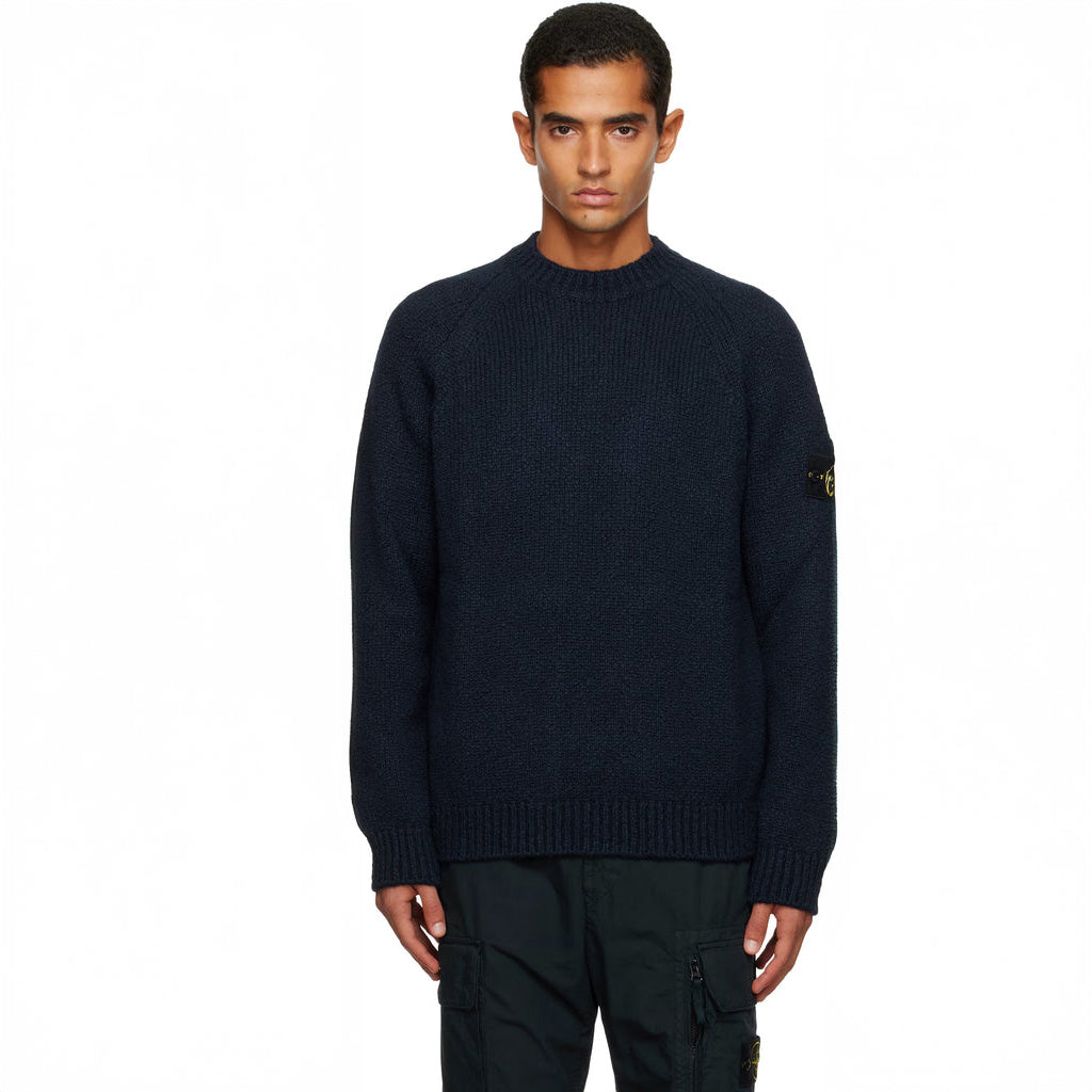 YARN WOOL CREWNECK - NAVY BLUE