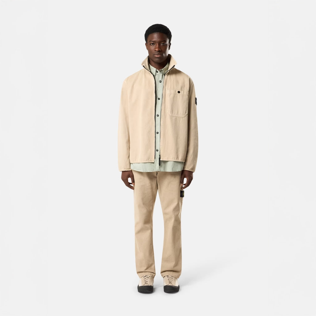 ORGANIC PANEMA COTTON ZIPPER-UP OVERSHIRT - DESERT