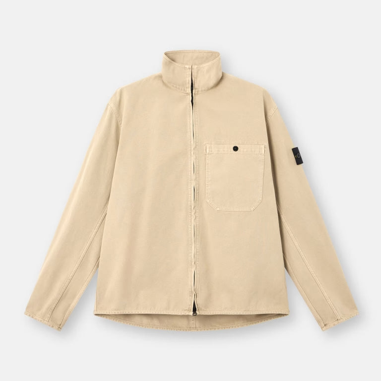 ORGANIC PANEMA COTTON ZIPPER-UP OVERSHIRT - DESERT