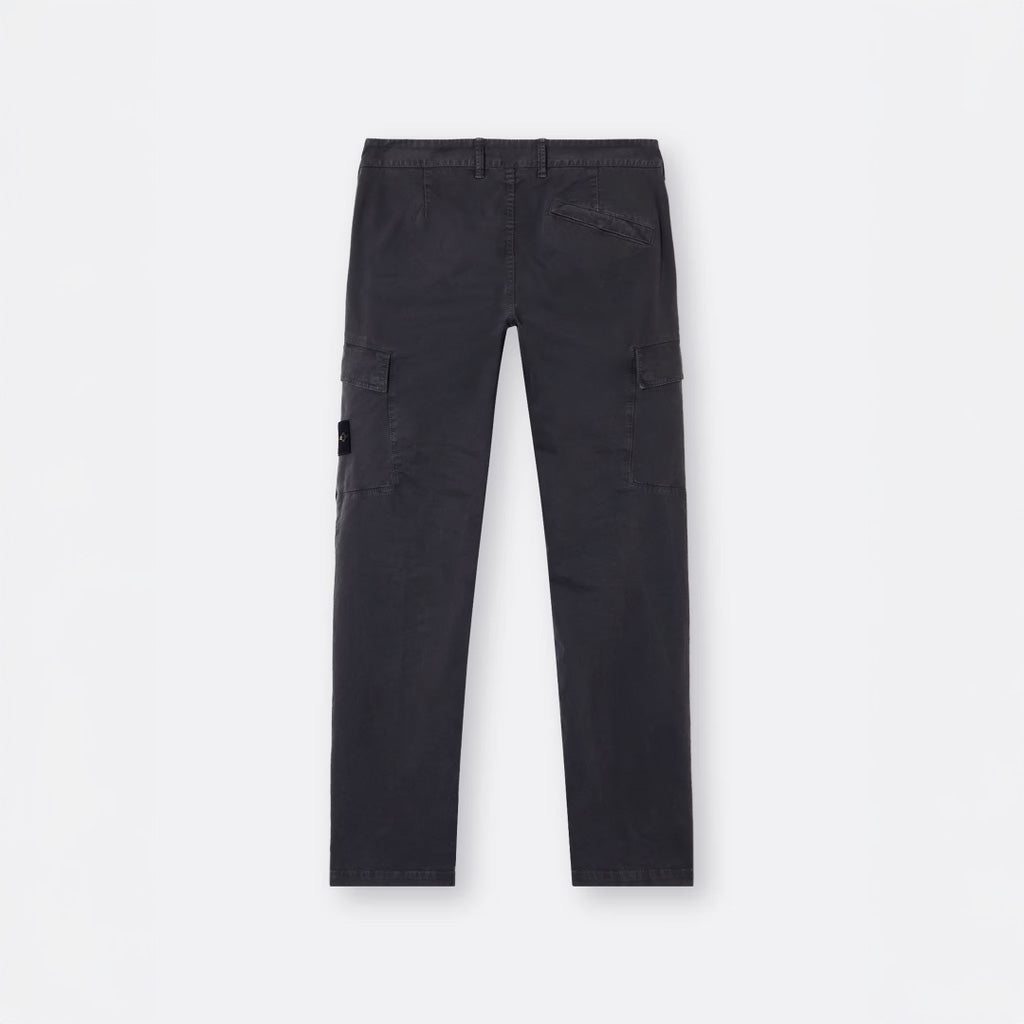 ORGANIC COTTON STRETCH CARGO CHINO TROUSERS  - NAVY BLUE