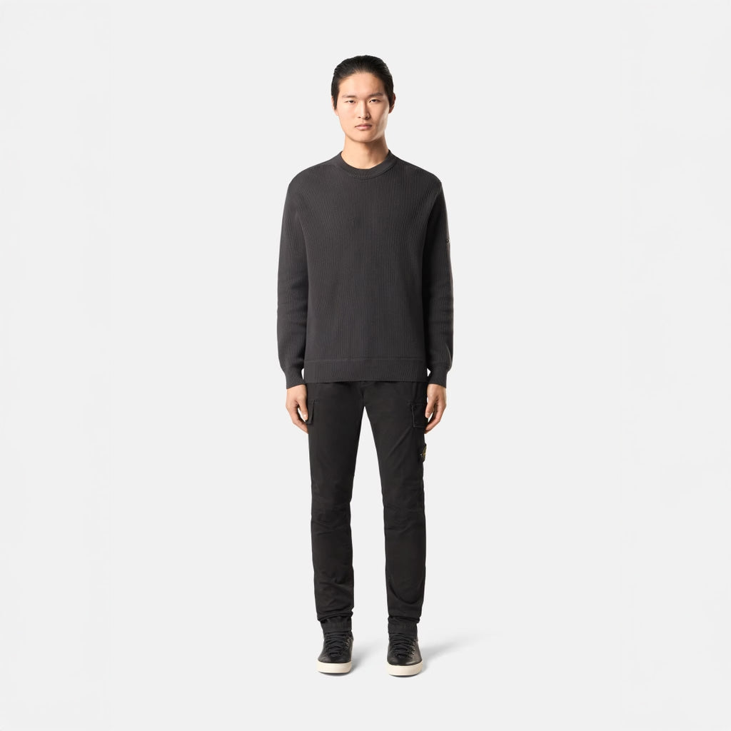 ORGANIC COTTON STRETCH CARGO CHINO TROUSERS - BLACK