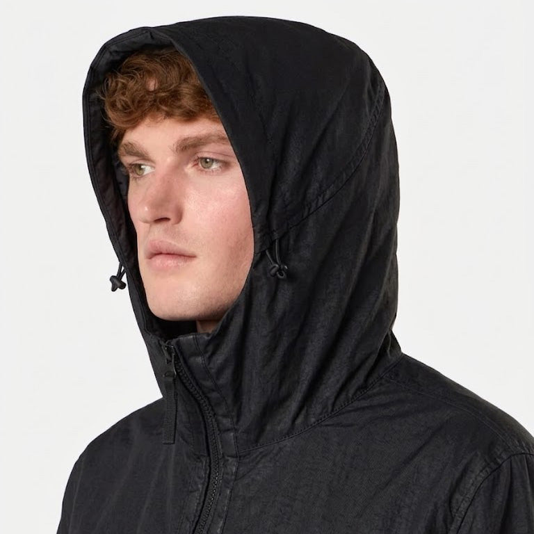 NYLON PANIMA-TC HOODED JACKET - BLACK