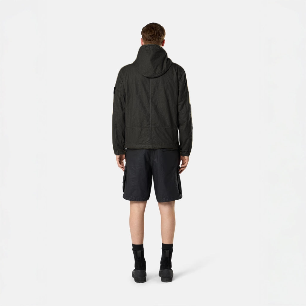NYLON PANIMA-TC HOODED JACKET - BLACK