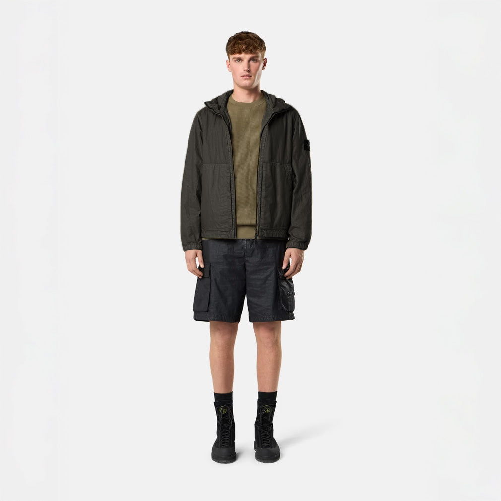 NYLON PANIMA-TC HOODED JACKET - BLACK