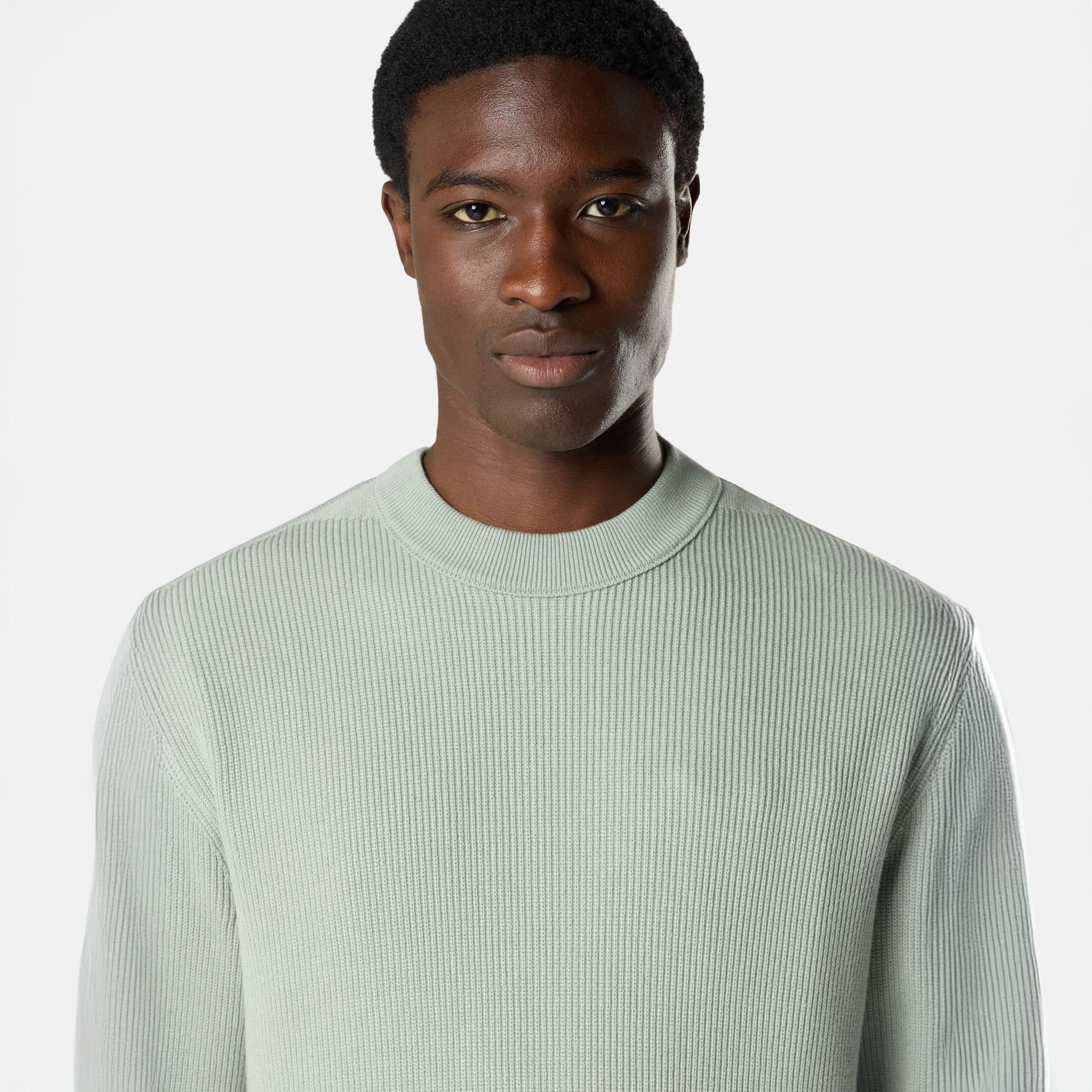 SOFT ORGANIC COTTON ZIP-UP JUMPER - SAGE