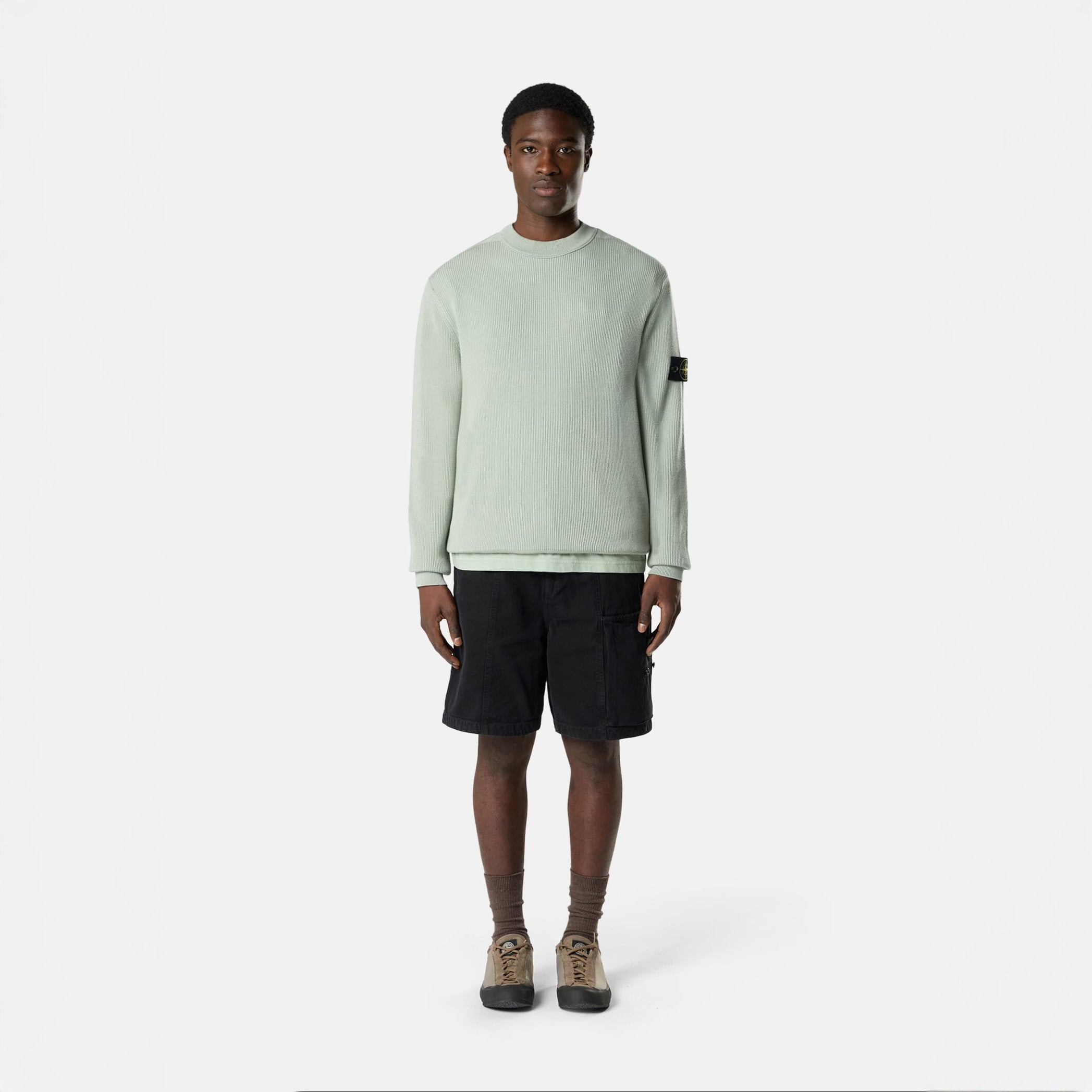SOFT ORGANIC COTTON ZIP-UP JUMPER - SAGE