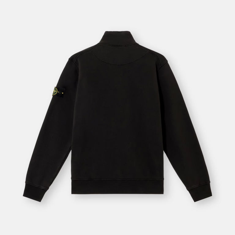 ORGANIC COTTON FLEECE TRACK JACKET - BLACK