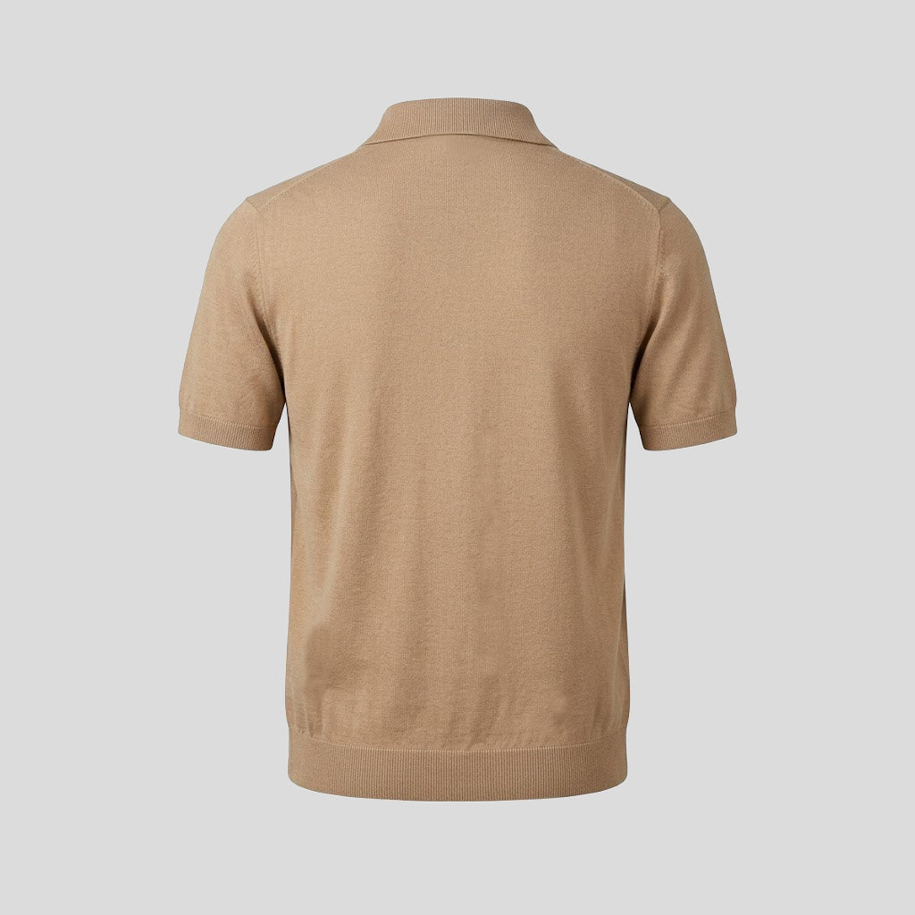 JOHNNY COLLAR  POLO SHIRT - CHAMPAGNE