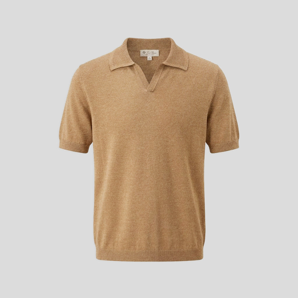 JOHNNY COLLAR  POLO SHIRT - CHAMPAGNE