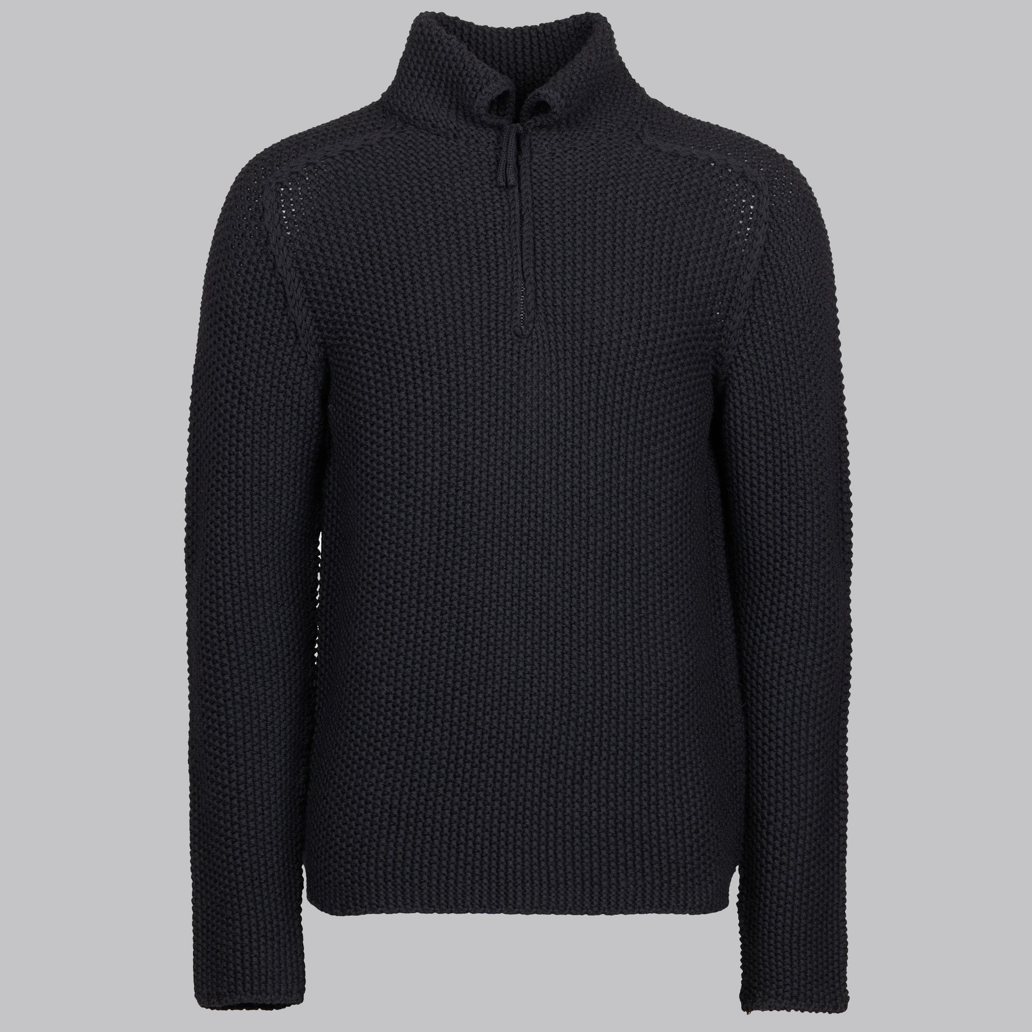 HANNES ROETHER WOOL ZIP POLO - TORNADO