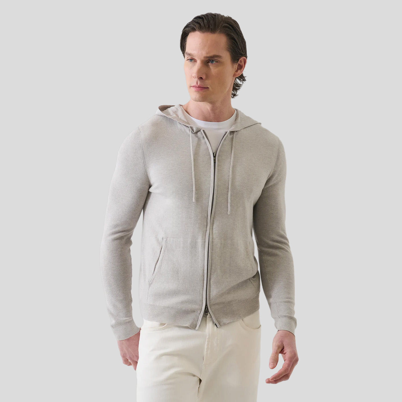FULL ZIP HOODIE - FEATHER
