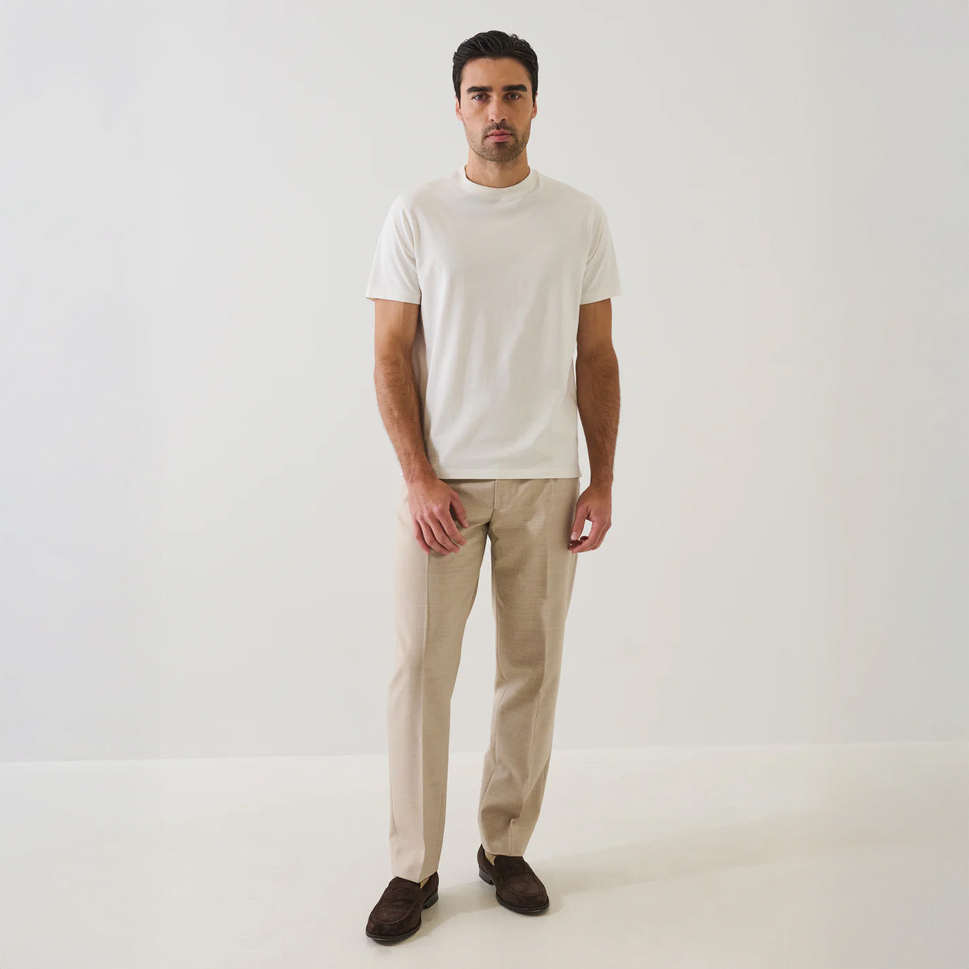 HIGH NECK T-SHIRT - VANILLA