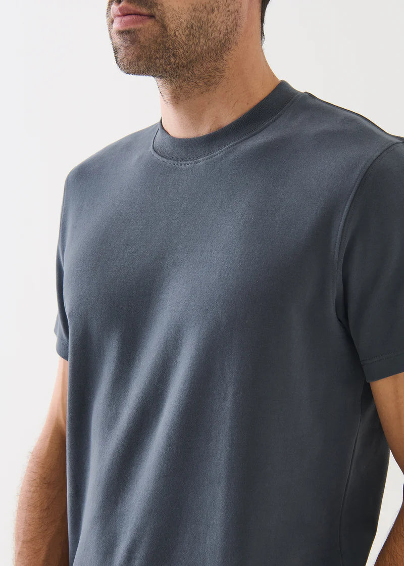 PIMA COTTON STRETCH BRUSHED T‑SHIRT - SLATE