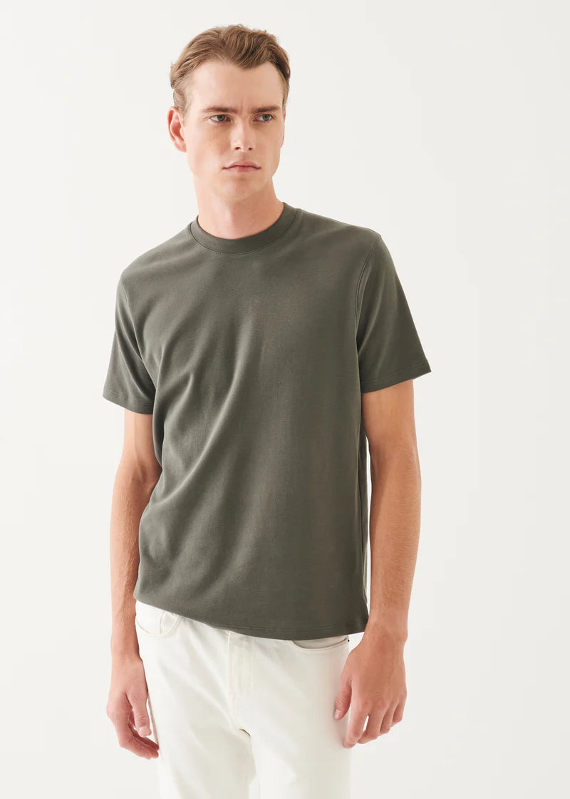 PIMA COTTON STRETCH BRUSH T-SHIRT - THYME