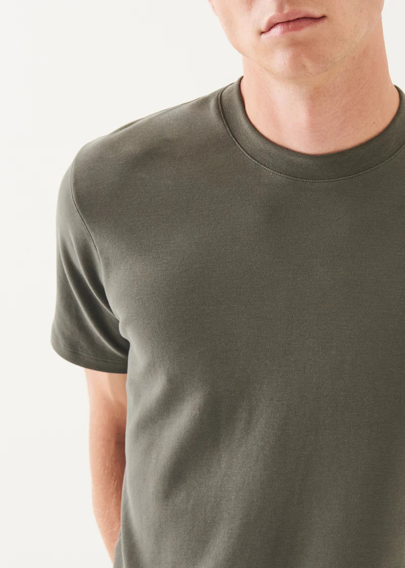 PIMA COTTON STRETCH BRUSH T-SHIRT - THYME