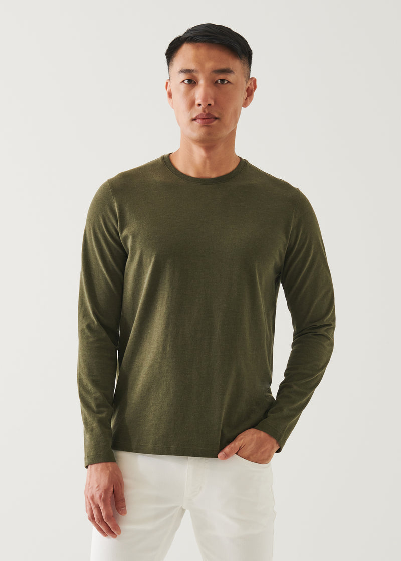 Pima cotton stretch overdye T-shirt - Khaki